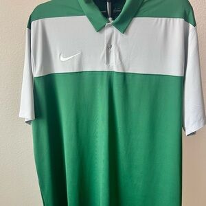 Nike Men's Polo Shirt in Green and Gray